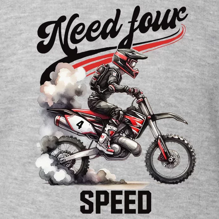 Retro Dirt Bike 4th Birthday Need Four Speed Toddler Sweatshirt