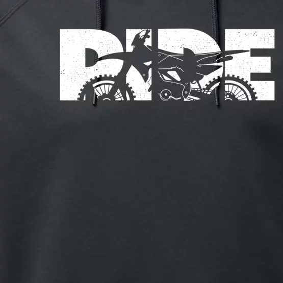 RIDE Dirt Bike Gift Motocross Motocross Dirt Bike Gift Performance Fleece Hoodie