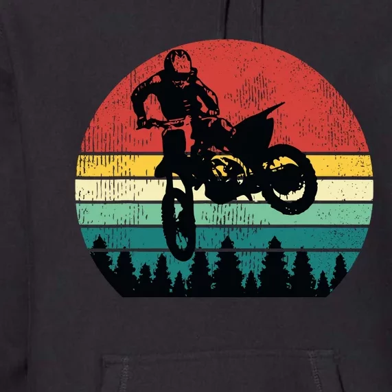 Retro Dirt Bike Motocross Motorcycle Rider Gift Premium Hoodie