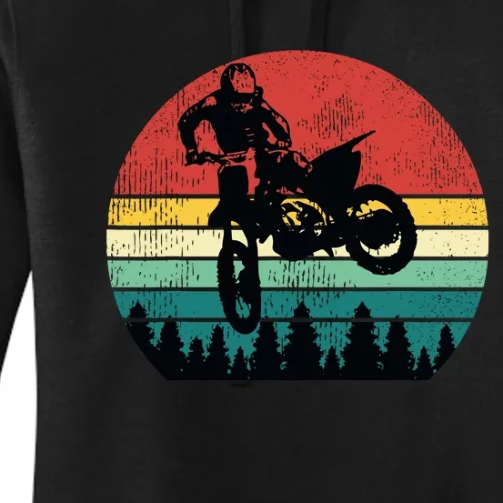 Retro Dirt Bike Motocross Motorcycle Rider Gift Women's Pullover Hoodie