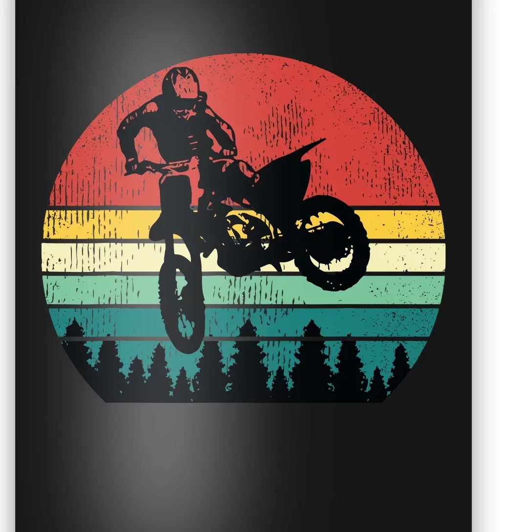 Retro Dirt Bike Motocross Motorcycle Rider Gift Poster