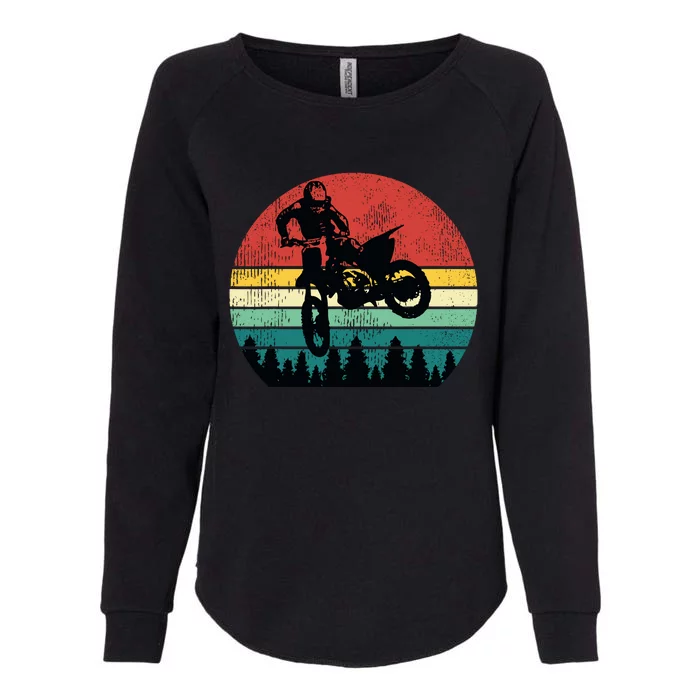 Retro Dirt Bike Motocross Motorcycle Rider Gift Womens California Wash Sweatshirt