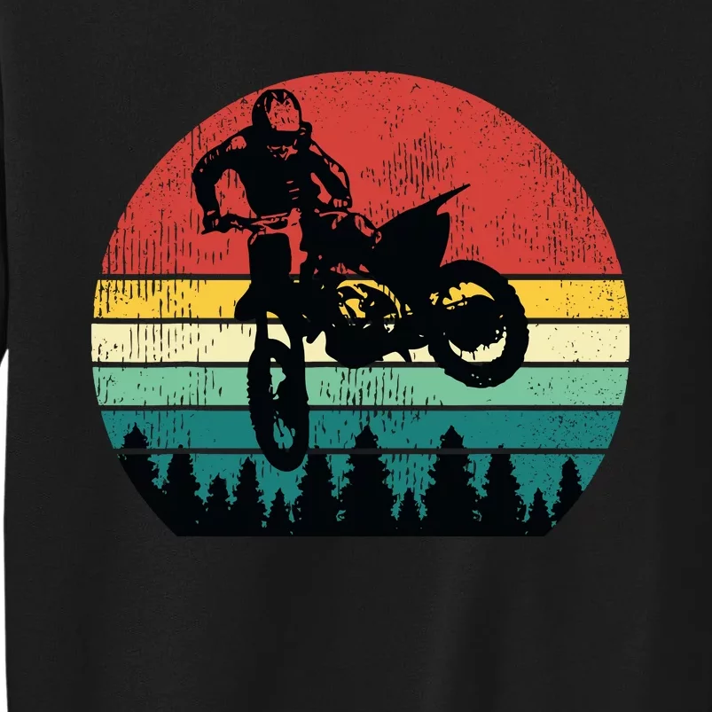 Retro Dirt Bike Motocross Motorcycle Rider Gift Tall Sweatshirt