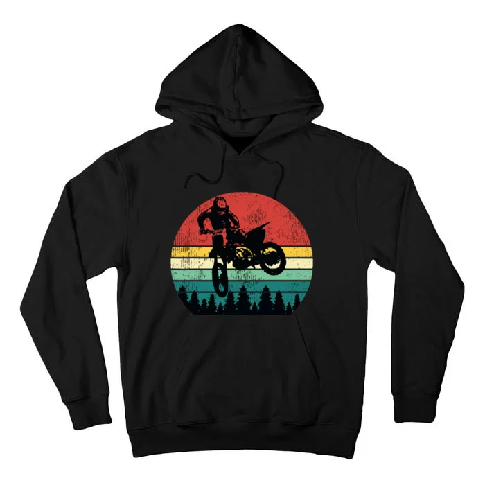 Retro Dirt Bike Motocross Motorcycle Rider Gift Tall Hoodie