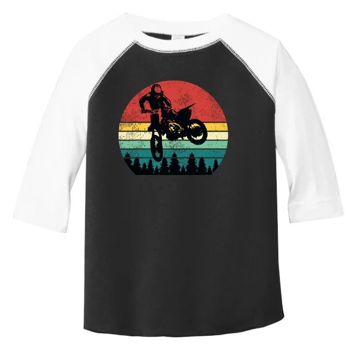 Retro Dirt Bike Motocross Motorcycle Rider Gift Toddler Fine Jersey T-Shirt