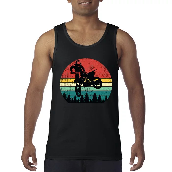 Retro Dirt Bike Motocross Motorcycle Rider Gift Tank Top