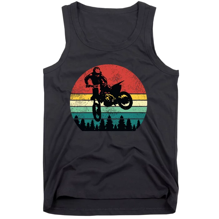 Retro Dirt Bike Motocross Motorcycle Rider Gift Tank Top