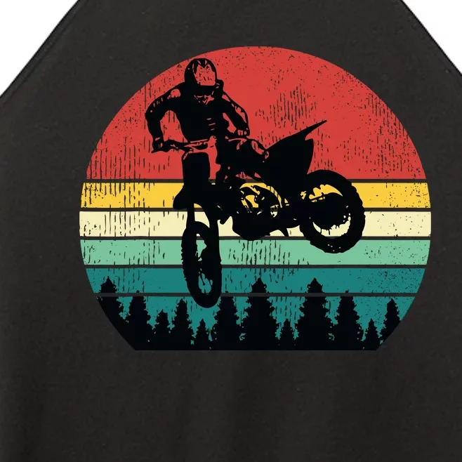 Retro Dirt Bike Motocross Motorcycle Rider Gift Women’s Perfect Tri Rocker Tank