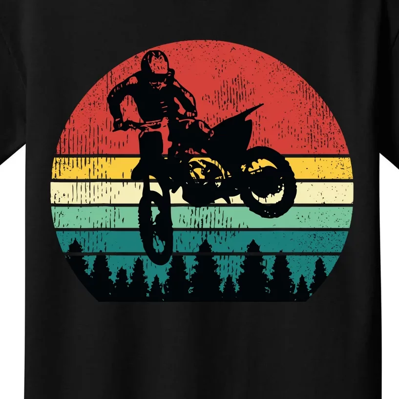 Retro Dirt Bike Motocross Motorcycle Rider Gift Kids T-Shirt