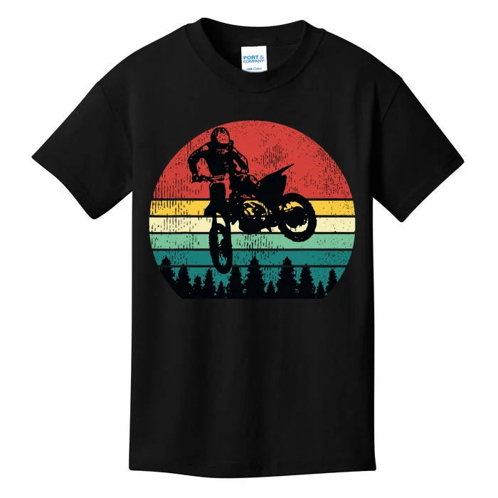 Retro Dirt Bike Motocross Motorcycle Rider Gift Kids T-Shirt