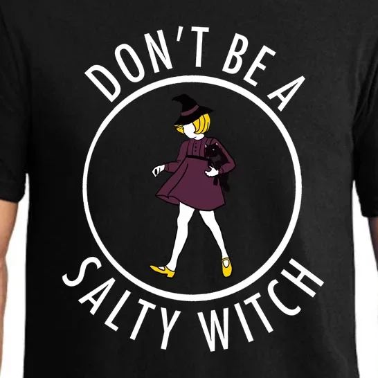 Retro DonT Be A Salty Witch Funny Halloween Girl Pajama Set