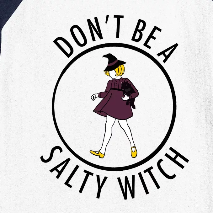 Retro DonT Be A Salty Witch Funny Halloween Girl Baseball Sleeve Shirt