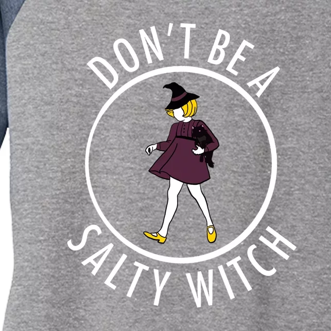 Retro DonT Be A Salty Witch Funny Halloween Girl Women's Tri-Blend 3/4-Sleeve Raglan Shirt