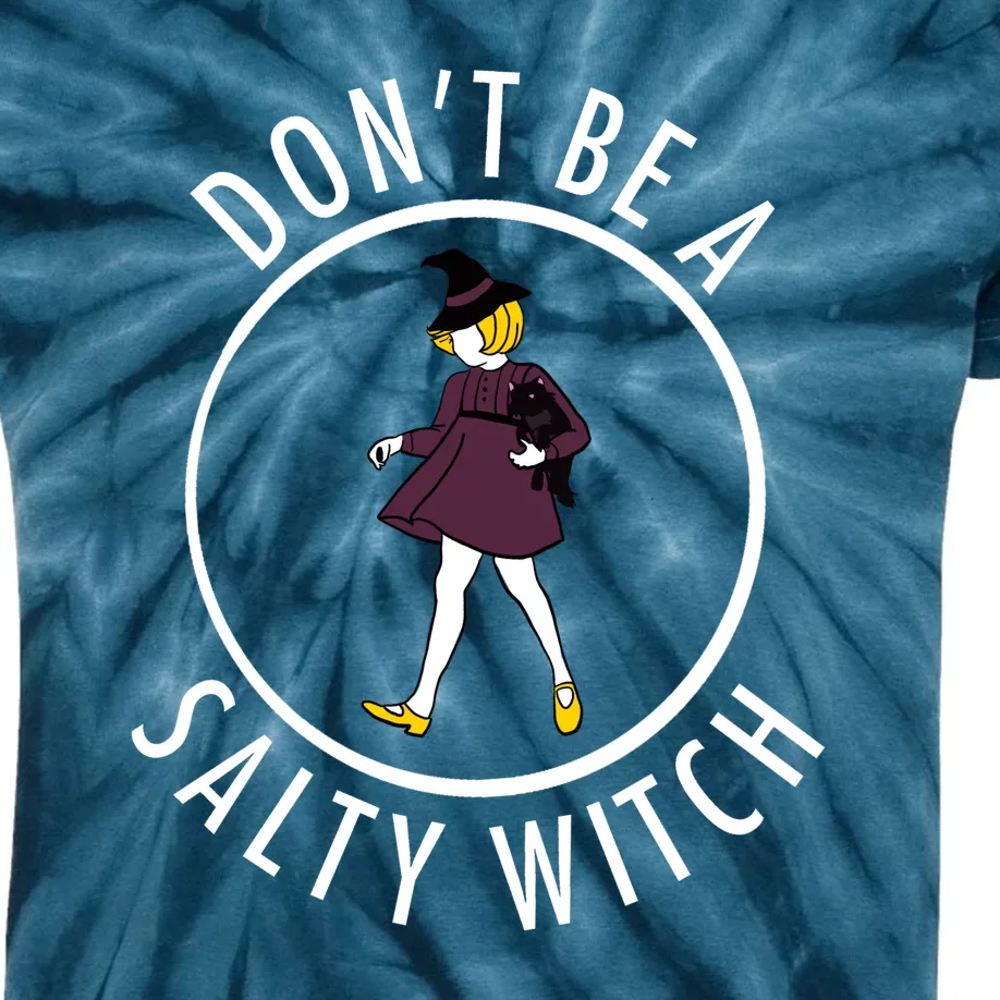 Retro DonT Be A Salty Witch Funny Halloween Girl Kids Tie-Dye T-Shirt