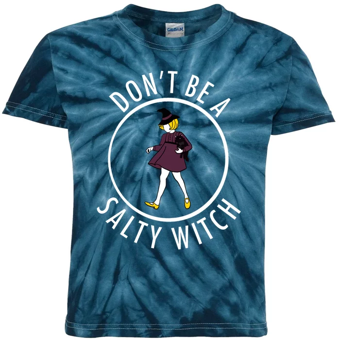 Retro DonT Be A Salty Witch Funny Halloween Girl Kids Tie-Dye T-Shirt