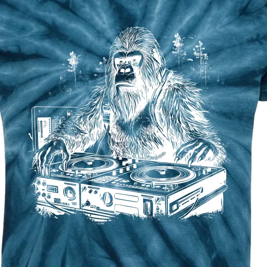 Realistic DJ Bigfoot Kids Tie-Dye T-Shirt