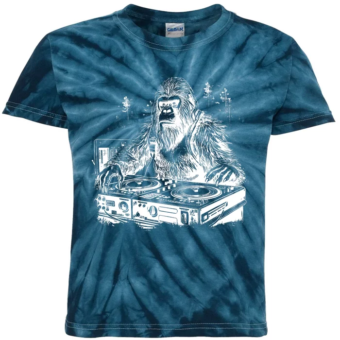 Realistic DJ Bigfoot Kids Tie-Dye T-Shirt