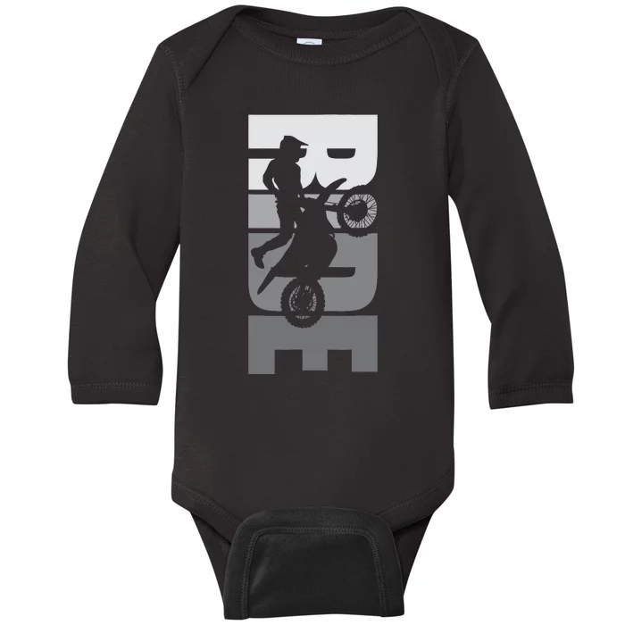 Ride: Dirt Bike Motocross Motorbike Mx Offroad Life Passion Baby Long Sleeve Bodysuit