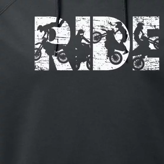 Ride Dirt Bike Rider Motocross Enduro Dirt Biking Gift Performance Fleece Hoodie