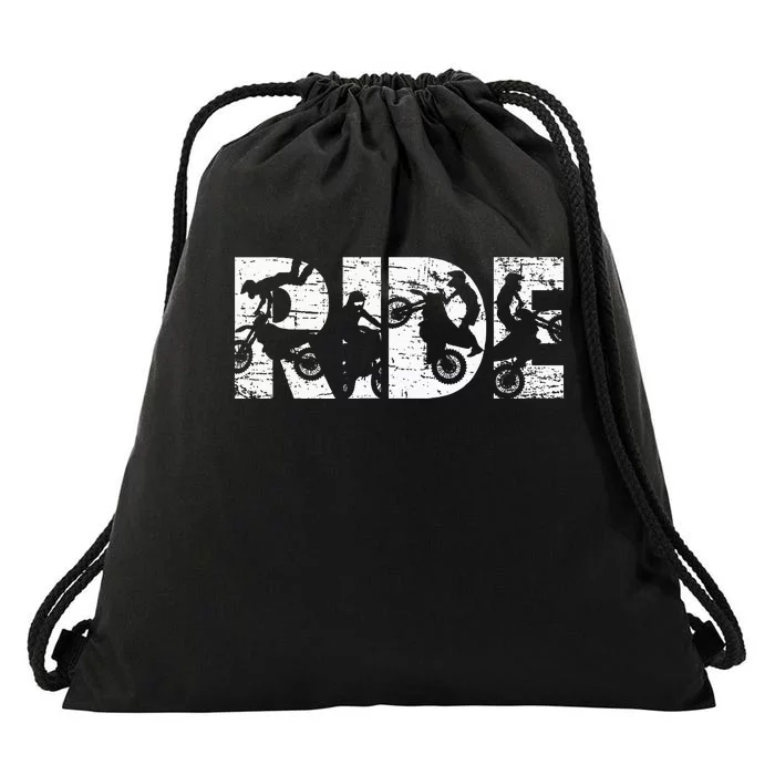 Ride Dirt Bike Rider Motocross Enduro Dirt Biking Gift Drawstring Bag