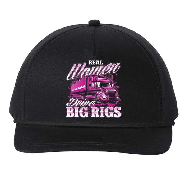 Real  Drive Big Rigs Female Semi Truck Driver Trucker Snapback Five-Panel Rope Hat