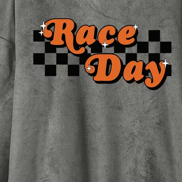 Race Day Checkered Flag Racing Driver Cheer Mama Hooded Wearable Blanket