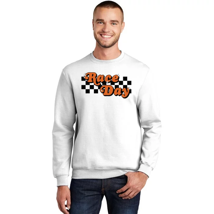 Race Day Checkered Flag Racing Driver Cheer Mama Sweatshirt