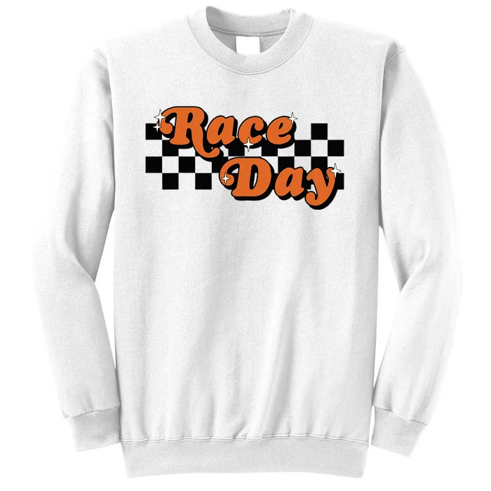 Race Day Checkered Flag Racing Driver Cheer Mama Sweatshirt