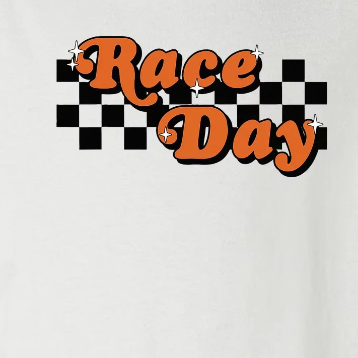 Race Day Checkered Flag Racing Driver Cheer Mama Toddler Long Sleeve Shirt