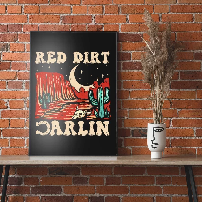 Red Dirt Country Music Western Theme Poster