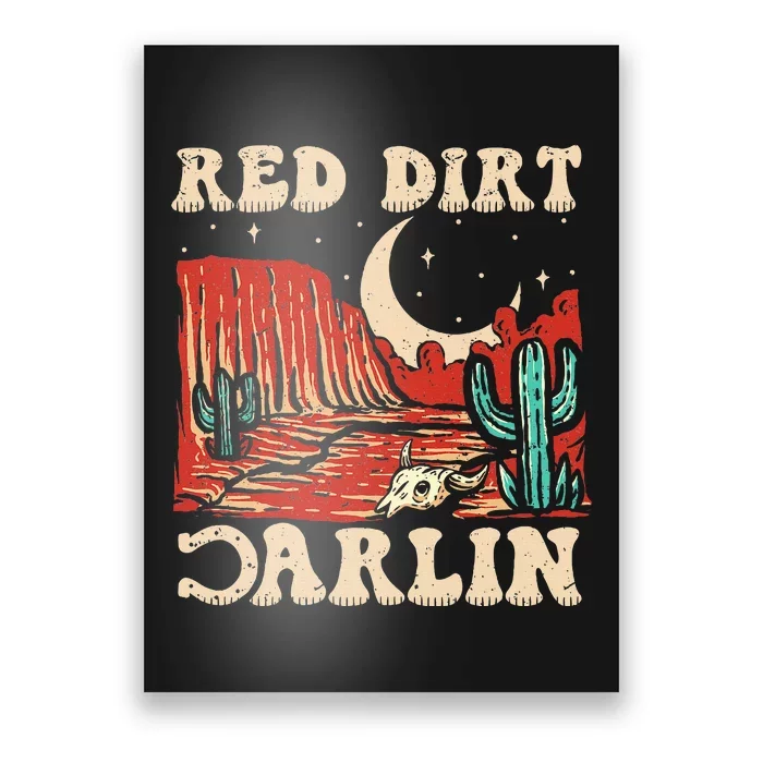 Red Dirt Country Music Western Theme Poster