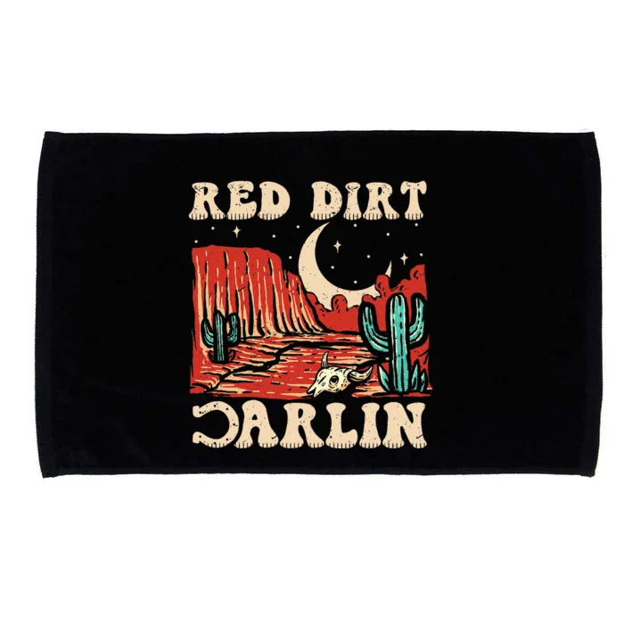 Red Dirt Country Music Western Theme Microfiber Hand Towel