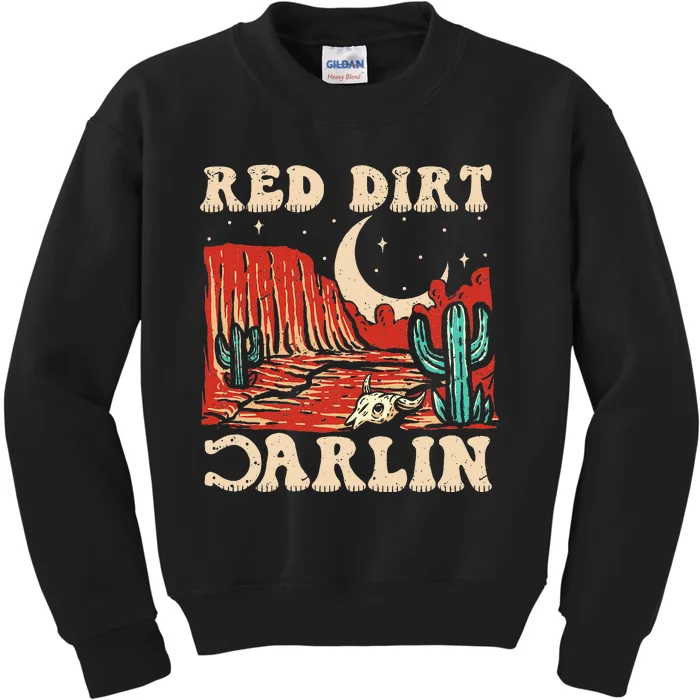 Red Dirt Country Music Western Theme Kids Sweatshirt