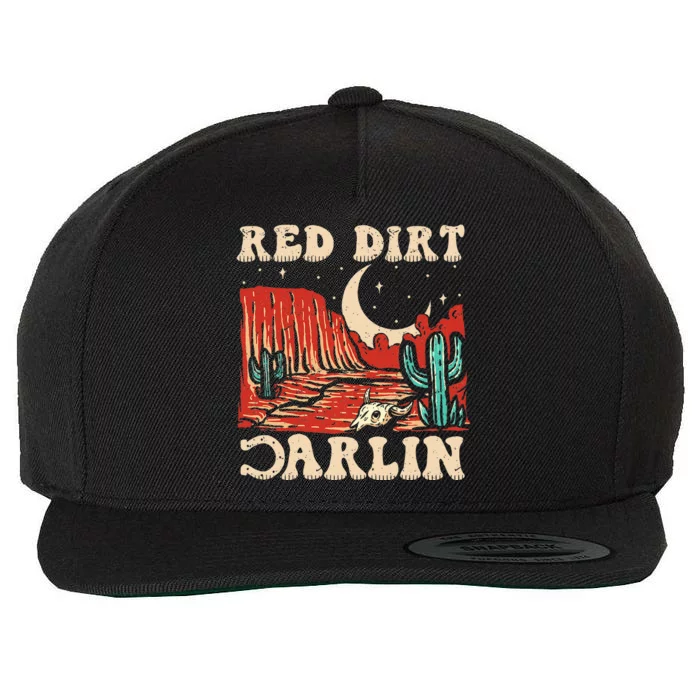 Red Dirt Country Music Western Theme Wool Snapback Cap