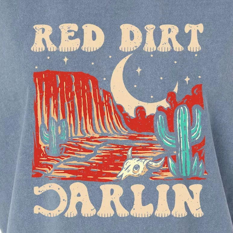 Red Dirt Country Music Western Theme Garment-Dyed Women's Muscle Tee