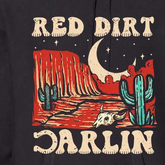 Red Dirt Country Music Western Theme Premium Hoodie