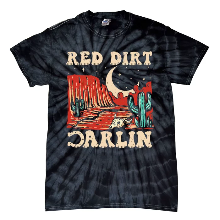 Red Dirt Country Music Western Theme Tie-Dye T-Shirt