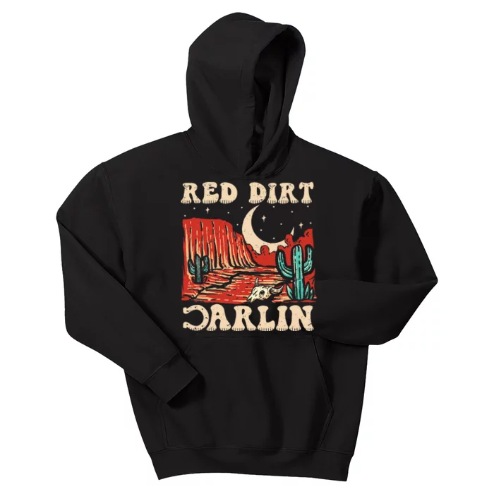 Red Dirt Country Music Western Theme Kids Hoodie