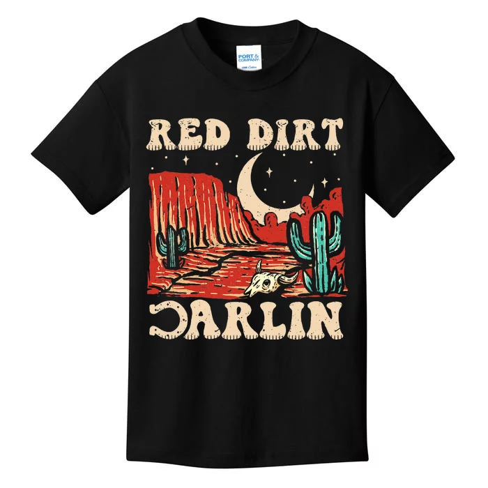 Red Dirt Country Music Western Theme Kids T-Shirt