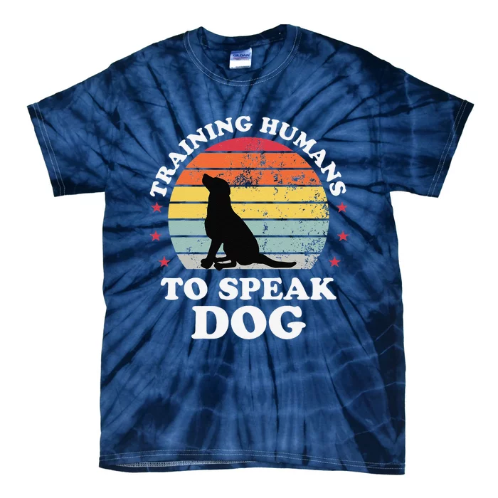 Retro Dog Commands Obedience Training Funny Dog Trainer Tie-Dye T-Shirt