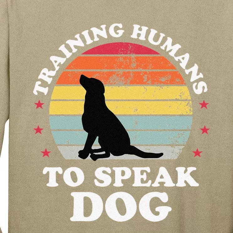 Retro Dog Commands Obedience Training Funny Dog Trainer Tall Long Sleeve T-Shirt