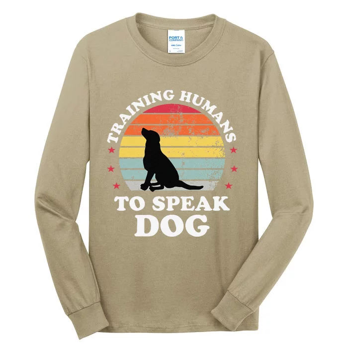 Retro Dog Commands Obedience Training Funny Dog Trainer Tall Long Sleeve T-Shirt