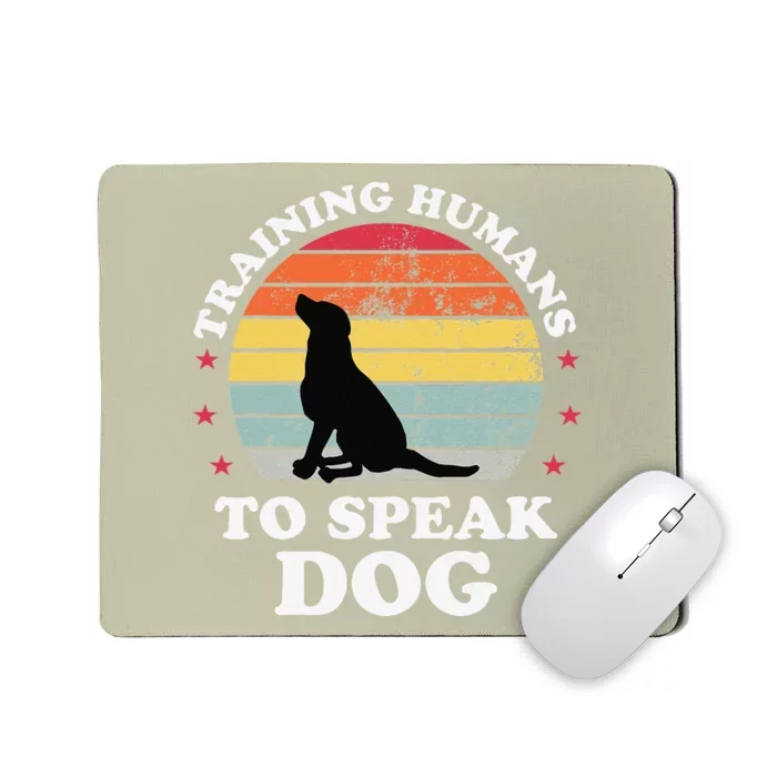 Retro Dog Commands Obedience Training Funny Dog Trainer Mousepad