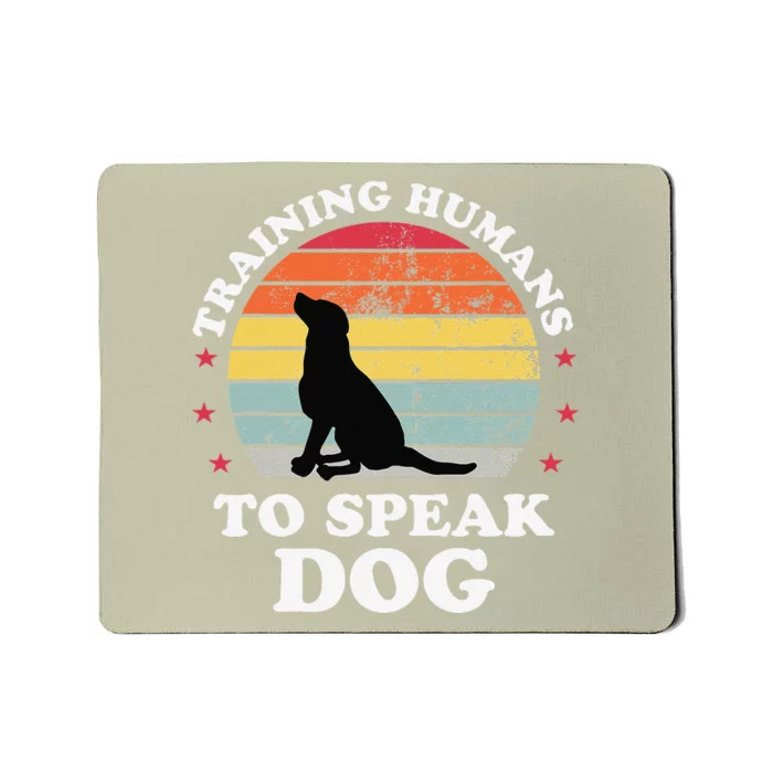 Retro Dog Commands Obedience Training Funny Dog Trainer Mousepad