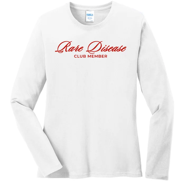 Rare Disease Club Member Script Ladies Long Sleeve Shirt