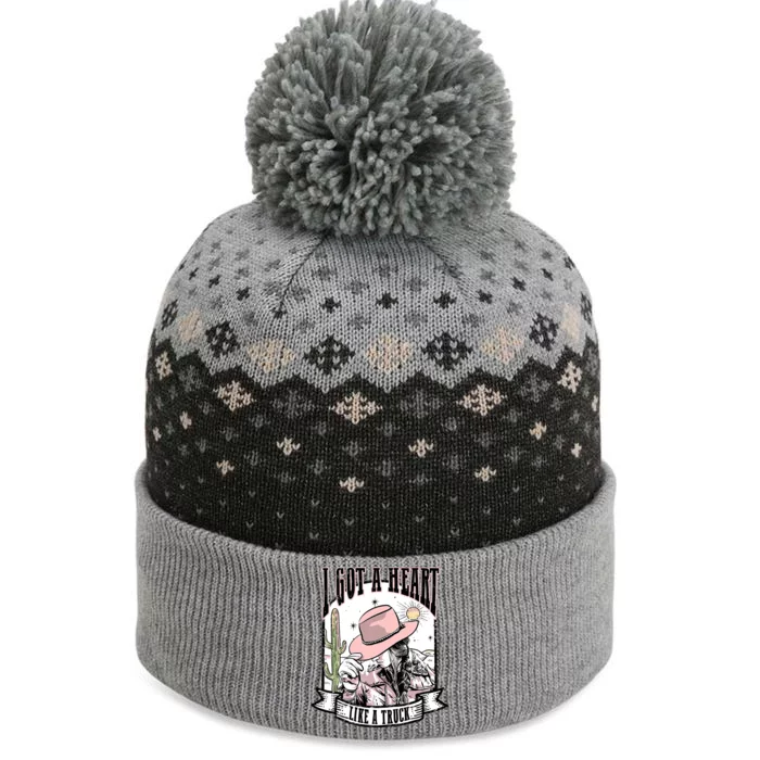 Retro Desert Cowgirl I Got A Heart Like A Truck Western The Baniff Cuffed Pom Beanie