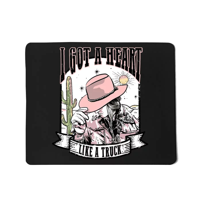 Retro Desert Cowgirl I Got A Heart Like A Truck Western Mousepad