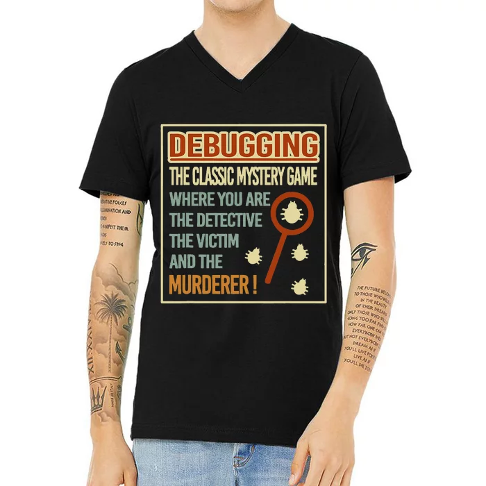 Retro Debugging Computer Science Programmers Coding V-Neck T-Shirt