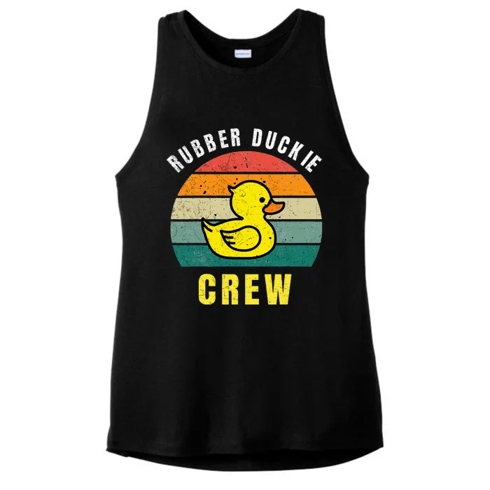 Rubber Duckie Crew Funny Rubber Duck Ladies Tri-Blend Wicking Tank