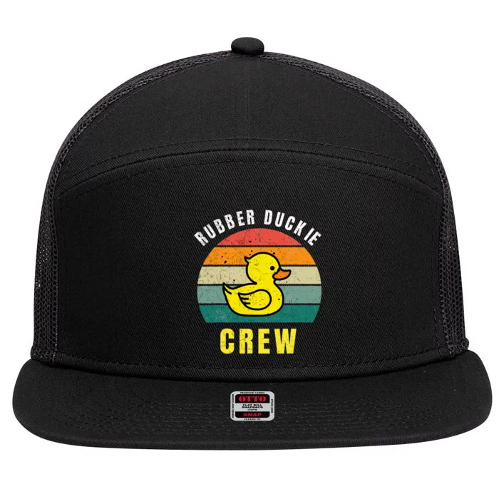 Rubber Duckie Crew Funny Rubber Duck 7 Panel Mesh Trucker Snapback Hat